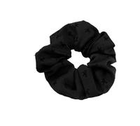 Elastico for capelli dell'intestino crasso a pois, fascia for coda di cavallo alla moda, fascia for capelli con fiocco(Black Bow Hair Tie)