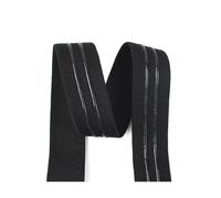Elastico in gomma siliconica antiscivolo da 20-55 mm per cucito, decorazioni per vestiti, nastri elastici, accessori per indumenti fai da te,Nero-A,55mm - 10 metri