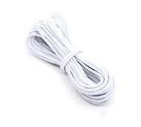Elastico largo per cucire, Corda elastica resistente da 20 metri, bianca/nera, 1-5 mm, in gomma, for cucire indumenti, accessori for fai te, 2(White,3mm)