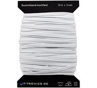 Elastico Lumonic piatto 10m x 5mm - elastico a prova di bollore, ad esempio per maschere e mascherine per il cucito e l'artigianato - gomma al metro (varie lunghezze)