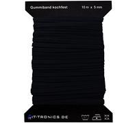 Elastico Lumonic piatto 5m x 5mm - elastico a prova di bollore, ad esempio per maschere e mascherine per il cucito e l'artigianato - gomma al metro (varie lunghezze)