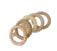 Elastico Per Capelli 5 pz/set Cavo Telefonico Scrunchies Legami Dei Capelli A Spirale Sfumatura di Colore Stampa A Scacchi Del Telefono Fascia Elastica Accessori for(4)