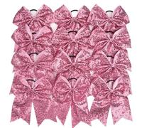 Elastico per capelli a fascia, 12 fiocchi multicolori for capelli allegria for ragazze, elastici for, porta coda di cavallo(Pink)