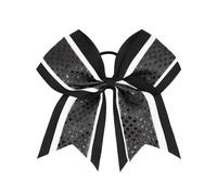 Elastico per capelli a fascia, 5 fiocchi for capelli Cheer Multicolor da 8 pollici(Black)