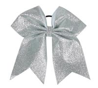 Elastico per capelli a fascia, Confezione da 4 fiocchi for capelli Cheer multicolore 18,5x18 cm for ragazze e donne(Silver)