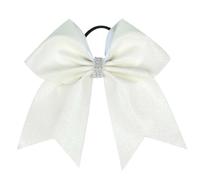 Elastico per capelli a fascia, Confezione da 4 fiocchi for capelli Cheer multicolore 18,5x18 cm for ragazze e donne(WHITE)