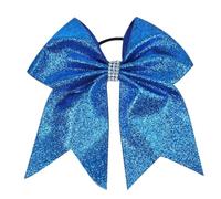 Elastico per capelli a fascia, Confezione da 4 fiocchi for capelli Cheer multicolore 18,5x18 cm for ragazze e donne(BLUE)