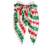 Elastico per capelli a fascia, Fermaglio for fiocco natalizio Mollette for capelli coda di cavallo in poliestere rosso verde 16x30 cm