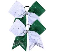 Elastico per capelli a fascia, Fiocchi for capelli Cheer da donna, confezione 4, multicolori(Green)