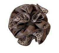 Elastico per capelli a quattro strati cucito doppio lato caffè scrunchies elastico per capelli per le donne morbido tessuto leggero ornamento per capelli doppio lato caffè marrone scrunchies
