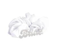 Elastico per capelli bianco elegante per sposa strass lettera sposa Hairtie Bridal Shower To Have And To Hold Your Hair Back