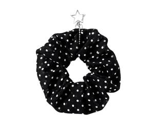 Elastico per capelli con ciondolo per borsa con, Black | Elastico in tessuto indossabile, accessori in rilievo attaccati, uso a doppio scopo per lo styling dei capelli e la
