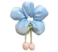 Elastico per capelli con fiore 3D per bambini in tessuto elastico per coda di cavallo con fiocchi per ragazze cravatta per capelli accessori per capelli morbidi elastici