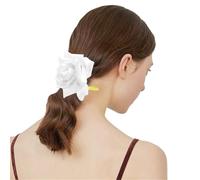 Elastico per capelli con fiore per donne rosa cravatta coda di cavallo fascia elastica