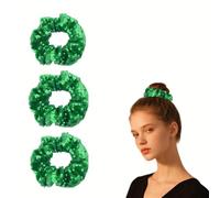 Elastico per capelli con paillettes verdi per donne e ragazze scintillanti glitter elastici verdi per ragazze donne paillettes coda di cavallo