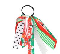 Elastico per capelli in seta con motivo natalizio morbido e confortevole, per ragazze, decorazione per capelli