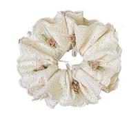 Elastico Per Capelli In Tessuto 1 pezzo Mori Kei Literary Sweet Fairy Rose Beige Scrunchie, ornamento for capelli cavo a quattro strati for ragazze