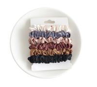 Elastico Per Capelli In Tessuto 12/6pcs Satin Hair Scrunchies Elastic Minimalist Ties Solid Color Silk Rope Accessories(6multicolor)