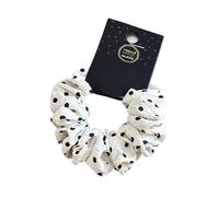 Elastico Per Capelli In Tessuto 2pc 11cm/14cm Dot Cloth Scrunchies Women Elastic Hair Rubber Bands Accessories Tie Ring Rope Headdress Headwear(11cm White)
