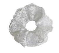 Elastico Per Capelli In Tessuto 2pc Embroidered Lace Solid Color Large Intestine Scrunchie Simple And Gentle Women's Versatile Ball Hair Accessories(WHITE)