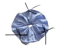 Elastico Per Capelli In Tessuto 2pc Light Blue Striped Bow Ribbon Large Intestine Scrunchie Salt Fresh All Seasons Versatile Women's Hair Accessories(Blue1)