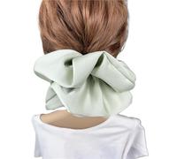 Elastico Per Capelli In Tessuto 2pc Oversize Solid Silk Scrunchies Elastic Hair Bands Women Big Satin Ponytail Ties Rubber Accessories(Light green)