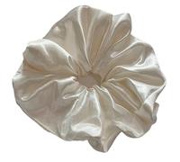 Elastico Per Capelli In Tessuto 2PC Pearlescent White Large Satin Scrunchie - Stylish, Minimalist Ponytail Hair Tie(White)