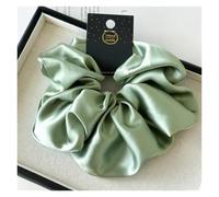Elastico Per Capelli In Tessuto 2pc Satin Silk Like Hair Scrunchies Black Big Ties Scrunchie Solid Color Accessories Scrunch Headbands For Women(Green)