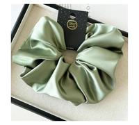 Elastico Per Capelli In Tessuto 2pc Satin Silk Like Hair Scrunchies Black Big Ties Scrunchie Solid Color Accessories Scrunch Headbands For Women(Dark green)