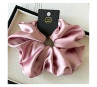 Elastico Per Capelli In Tessuto 2pc Satin Silk Like Hair Scrunchies Black Big Ties Scrunchie Solid Color Accessories Scrunch Headbands For Women(Pink)