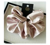 Elastico Per Capelli In Tessuto 2pc Satin Silk Like Hair Scrunchies Black Big Ties Scrunchie Solid Color Accessories Scrunch Headbands For Women(Light pink)