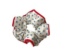 Elastico Per Capelli In Tessuto 2pc Small Fresh Floral Hair Scrunchies Women Printing Elastic Large Intestine Fabric Headwear Simple Accessories(WHITE)