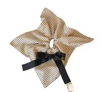 Elastico Per Capelli In Tessuto 2pc Vintage Versatile Striped Fabric Hair Scrunchie, Ponytail Tie For The Back Of The Head, Stylish(Khaki black stripes)
