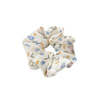 Elastico Per Capelli In Tessuto 2pc Woman Small Fresh Fabric Flower Printing Elastics Hair Band Sweet Scrunchies Tie Ponytail Hold Accessories(Tulips Blue)