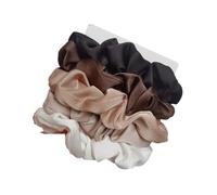 Elastico Per Capelli In Tessuto 3/4/5 PCS Elastic Bands Elegant Solid Color Satin Pleated Scrunchies Woman Strong Ponytail Hair Ties Accessories(Color5-5PCS)
