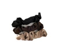 Elastico Per Capelli In Tessuto 3/4/5 PCS Elastic Bands Elegant Solid Color Satin Pleated Scrunchies Woman Strong Ponytail Hair Ties Accessories(Color3-3PCS)