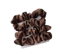 Elastico Per Capelli In Tessuto 3/4/5 PCS Elastic Bands Elegant Solid Color Satin Pleated Scrunchies Woman Strong Ponytail Hair Ties Accessories(Color8-4PCS)