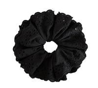Elastico Per Capelli In Tessuto 3pc Oversized Lace Scrunchies For Women Elastic Hair Bands Ponytail Holders Tie Solid Hoop Rubber Accessories(Black)