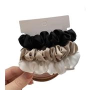 Elastico Per Capelli In Tessuto 3pcs/set Woman Silk Hair Scrunchies Set Solid Colors Rubber Band Ponytail Holders Ties Women Accessories(Color 24)
