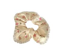 Elastico per capelli in tessuto elastico con dettaglio floreale in pizzo per coda di cavallo, ornamento per capelli per allenamenti quotidiani e occasioni speciali