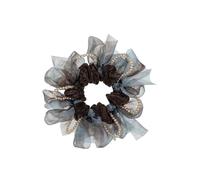 Elastico per capelli in velluto francese a forma di farfalla con perline per intestino grande, soffice e ad alta elasticità, colore: blu caffè