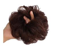 Elastico per capelli ondulati e disordinati, extension per chignon, per matrimonio, coda di cavallo, colore marrone scuro
