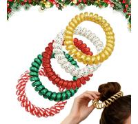 Elastico per Capelli Portacode A Natalizio | Fermacapelli Con Spirali Piccole E Per Donne Ragazze Capelli Sottili Lunghi Ricci Spessi Quotidiano Viaggio Vacanza Palestra