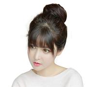 Elastico per chignon con clip, 100% vero umano, per chignon, misura piccola, 1 pezzo (marrone scuro)