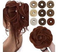 Elastico per chignon spesso a ciambella, per chignon e coda di cavallo, con capelli ondulati e ricci, colore blu