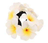 Elastico per Chioma Fiore Hawaiano Bianco per Donna | Festa, Matrimonio e Vacanze al Mare, Design Classico ed Elegante, Schiuma, Stoffa e Corda Elastica