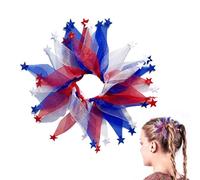 Elastico per coda di cavallo con stelle, elastico per capelli patriottico, divertente elastico per capelli, decorazione per il giorno 'indipendenza, accessorio per il 4 luglio, ideale per feste