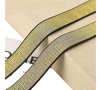Elastico Per Cucito 10/15/20/25/30mm Fasce Elastiche In Oro Argento Glitter Cintura Elastica Fascia Elastica Cucito Fai Da Te Lace Trim Accessorio For L'abbigliamento 5 Metri(Golden-black border,30MM)