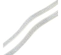 Elastico Per Cucito 10/15/20/25/30mm Fasce Elastiche In Oro Argento Glitter Cintura Elastica Fascia Elastica Cucito Fai Da Te Lace Trim Accessorio For L'abbigliamento 5 Metri(Silver-white border,30MM)