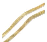 Elastico Per Cucito 10/15/20/25/30mm Fasce Elastiche In Oro Argento Glitter Cintura Elastica Fascia Elastica Cucito Fai Da Te Lace Trim Accessorio For L'abbigliamento 5 Metri(Gold-white border,15MM)